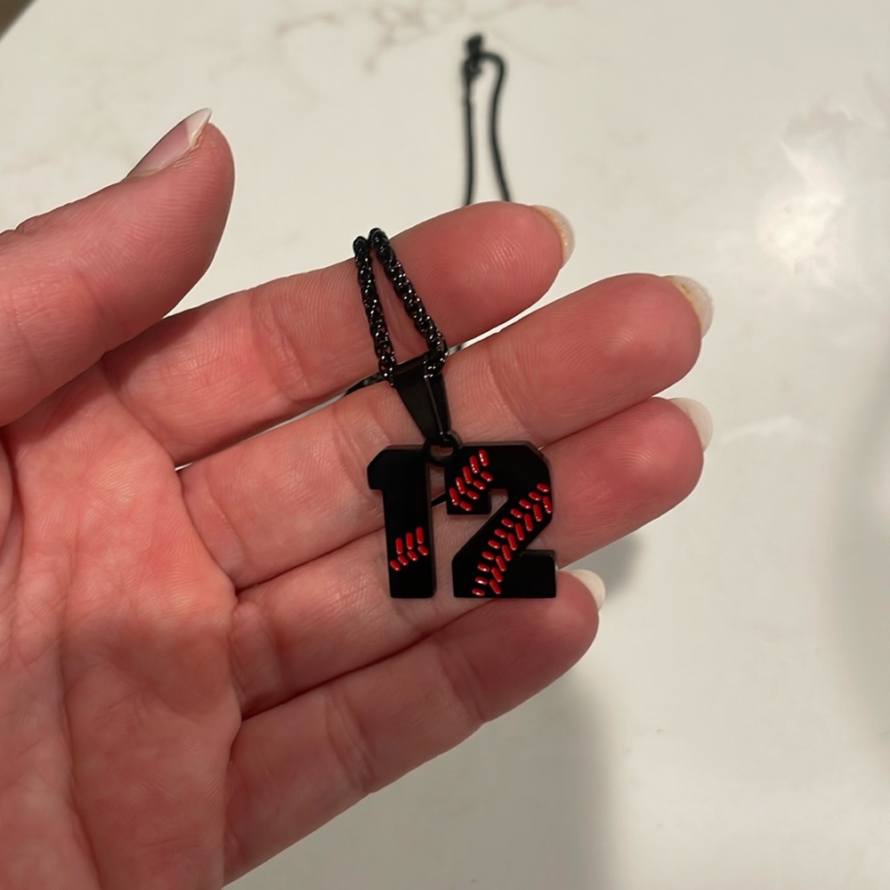 Baseball  or Softball Number “12” Necklace